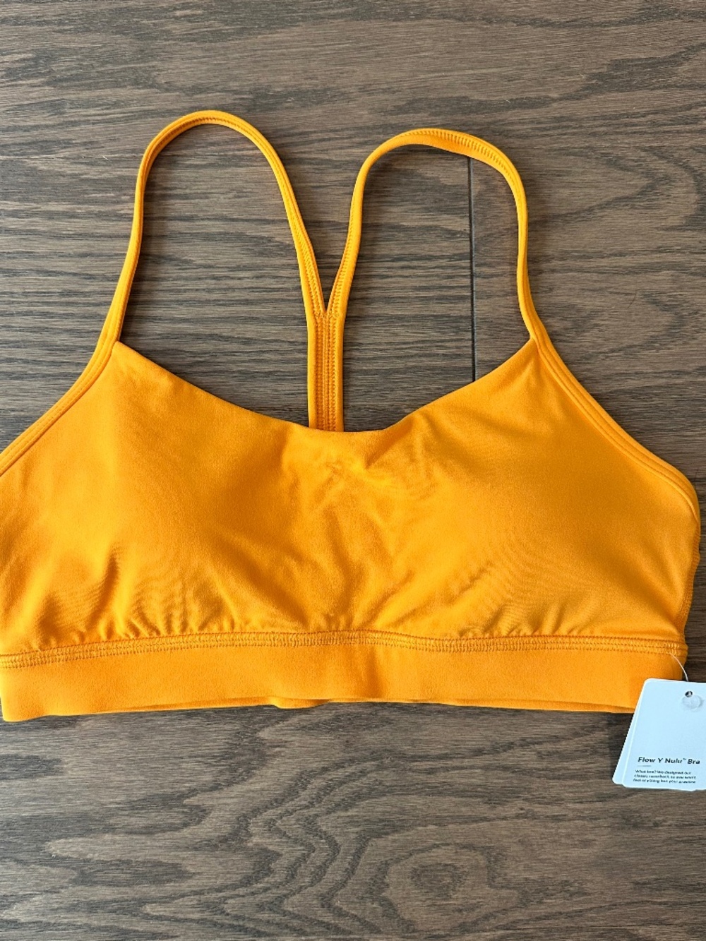 LULULEMON Flow Y Bra Nulu Light Support A-C Cup Citrus Sizzle Tone Women's 6 NEW